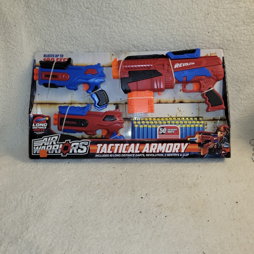 NEW Air Warriors Tactical Armory  Gun Set w/ 3 Guns And Foam ‎ Bullets